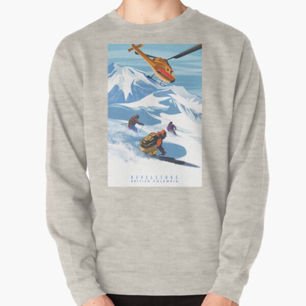 RETRO HELISKI REVELSTOKE SKI POSTER Pullover Sweatshirt