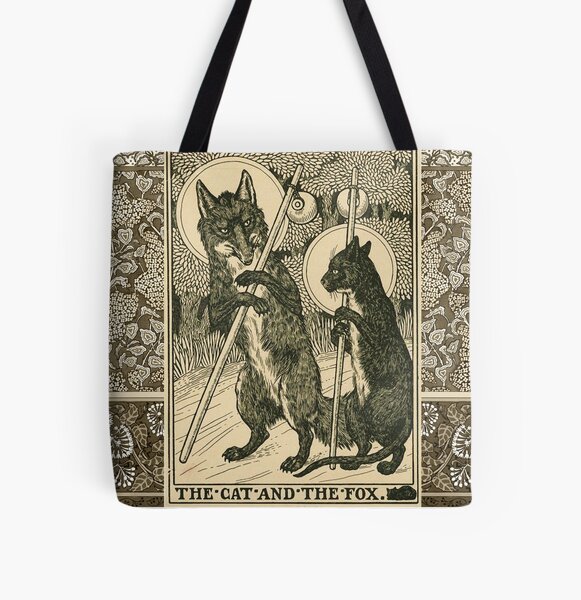 Item preview, THE CAT AND THE FOX Forest Animals Black White Floral  designed and sold by BulganLumini.