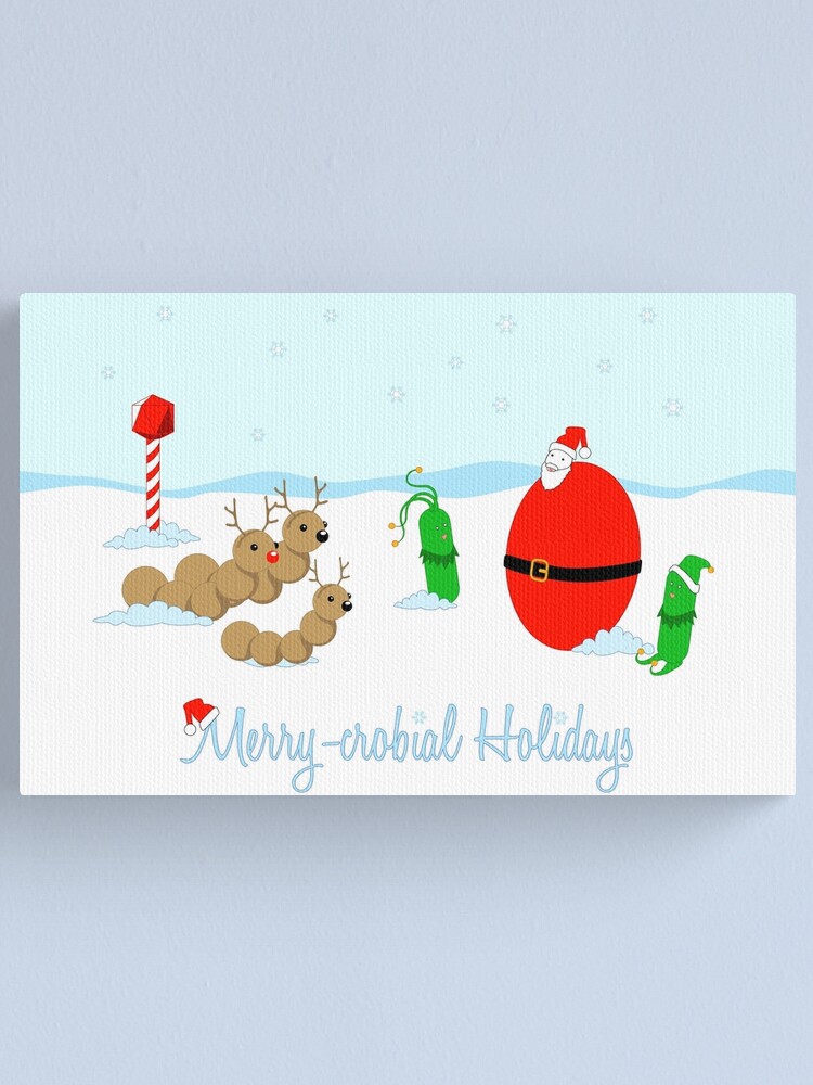 Alternate view of Merry-crobial Holiday Greetings Canvas Print