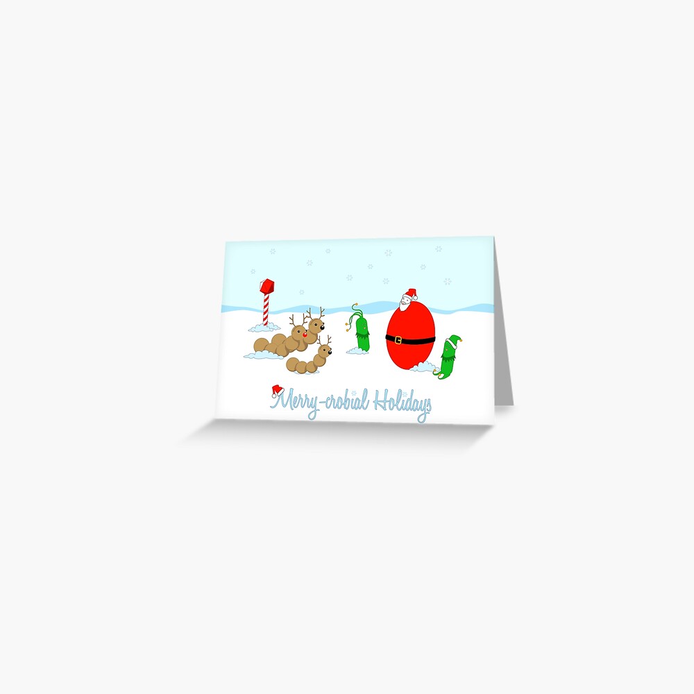 Merry-crobial Holiday Greetings Greeting Card