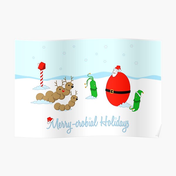 Merry-crobial Holiday Greetings Poster