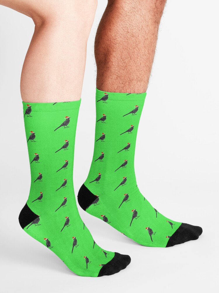 Alternate view of Black wagtails Christmas party Socks