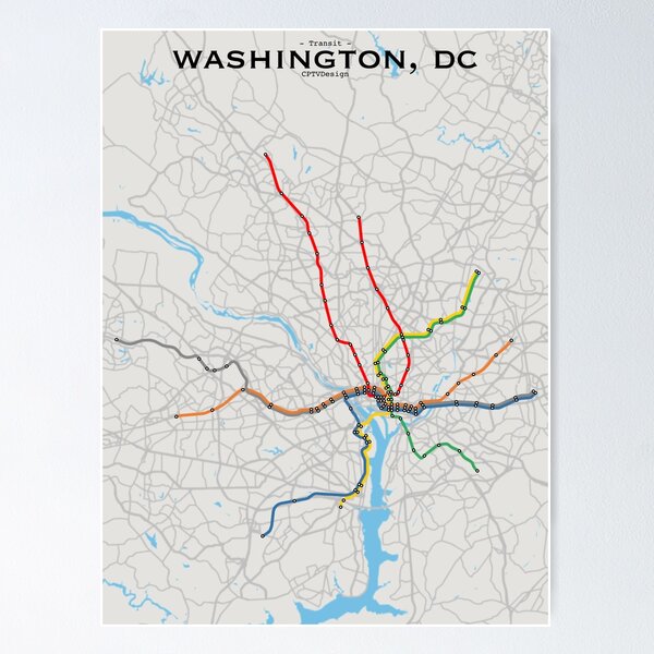 Item preview, Washington, DC Transit Map designed and sold by CPTVDesign.