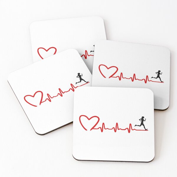 Item preview, Running woman and EKG heartbeat, running designed and sold by claudiasartwork.