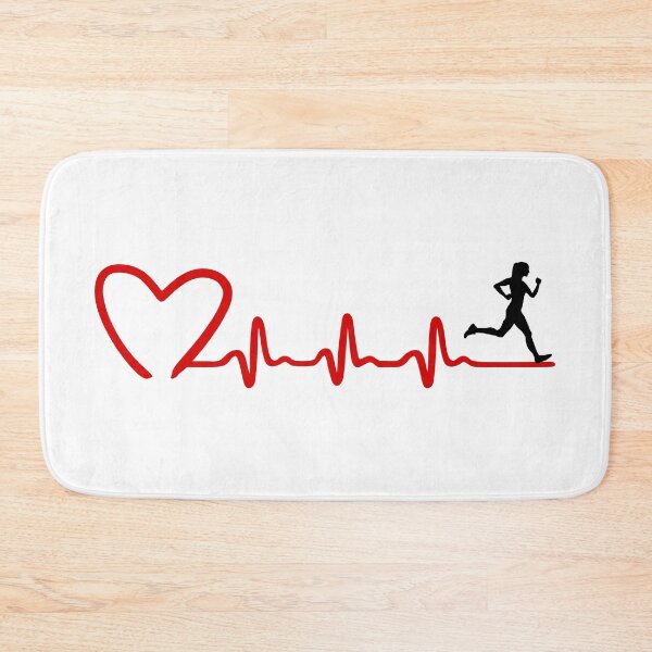 Item preview, Running woman and EKG heartbeat, running designed and sold by claudiasartwork.