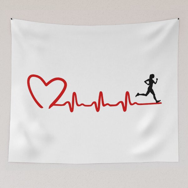 Item preview, Running woman and EKG heartbeat, running designed and sold by claudiasartwork.