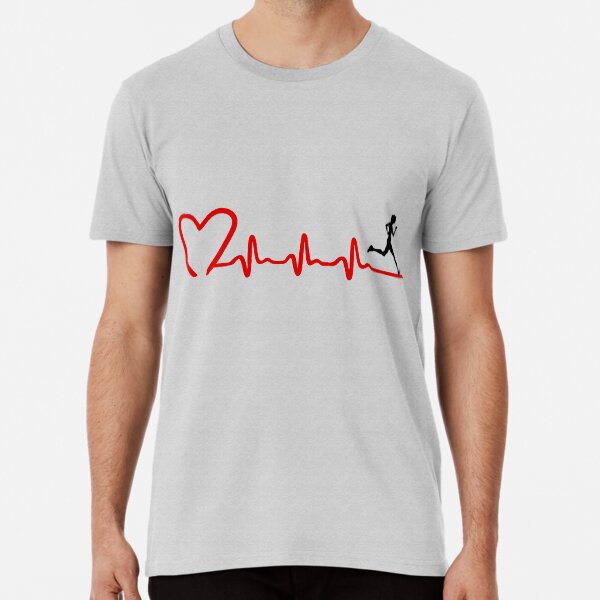 Running woman and EKG heartbeat, running