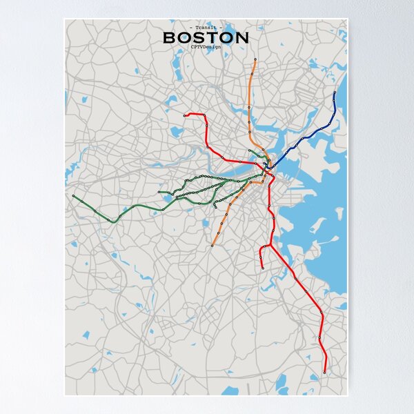 Item preview, Boston Transit Map designed and sold by CPTVDesign.