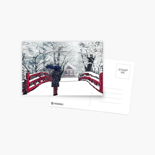 Footprints in Snow Postcard