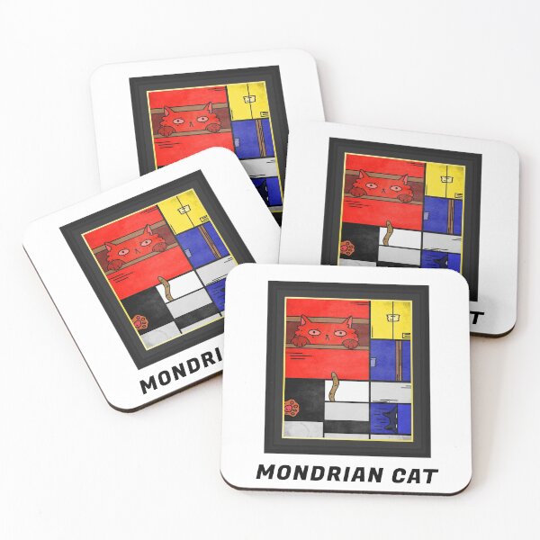 Item preview, Mondrian Cat Funny Drawing in Painter Artist Style designed and sold by Jelisandie.
