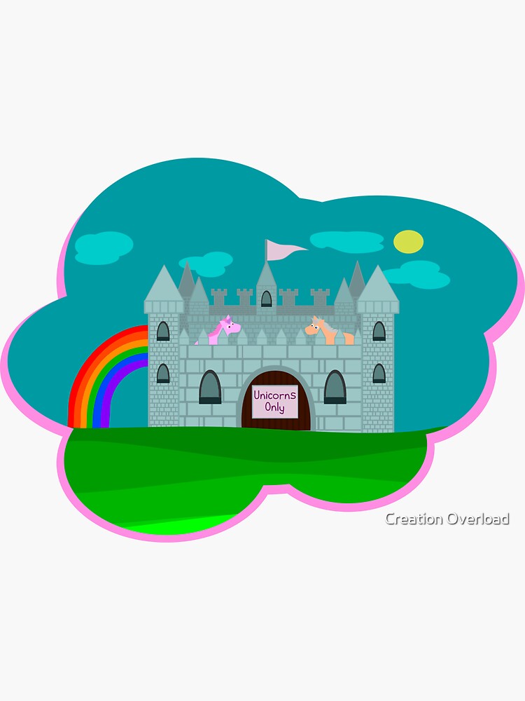 "Unicorn Castle" Sticker for Sale by creationload Redbubble