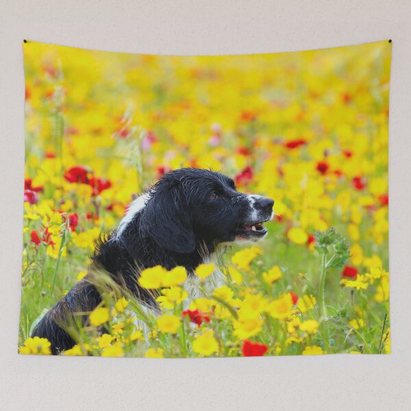 Item preview, Happy Dog in the Flowers designed and sold by Terri Waters Photography & Design.