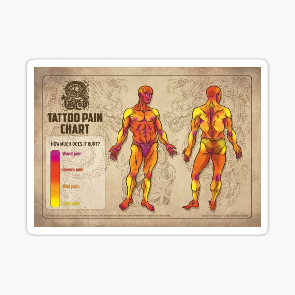 Tattoo Pain Chart Sticker