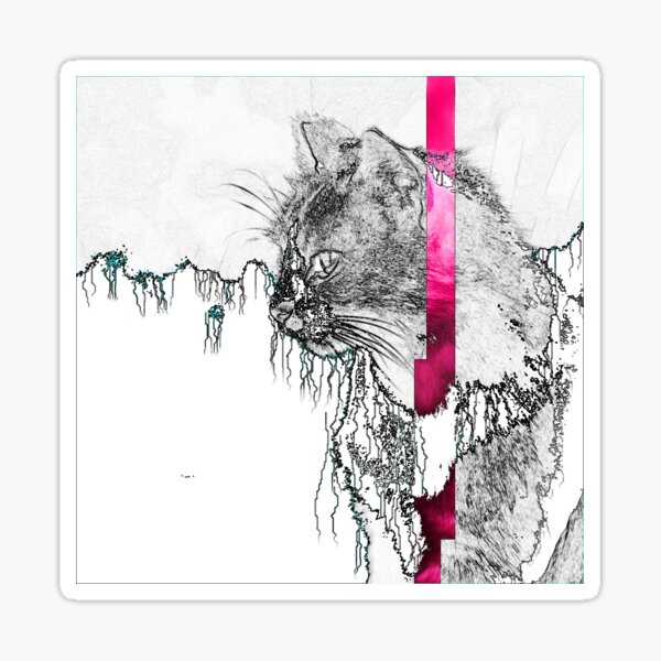 Item preview, "cat2E-1" Glitched image of a cat designed and sold by telenaut.
