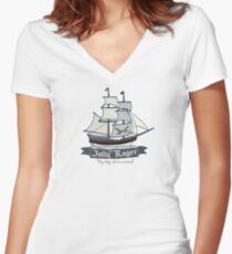 The Jolly Roger Women's Fitted V-Neck T-Shirt