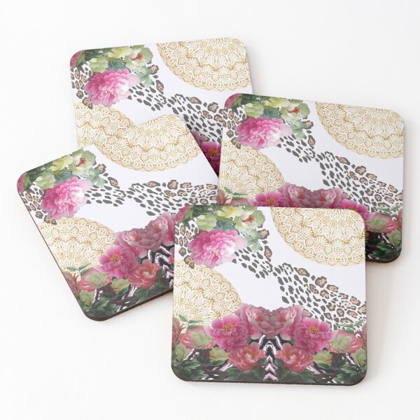 Item preview, flowers watercolors animal print mandala designed and sold by victoriaarend.