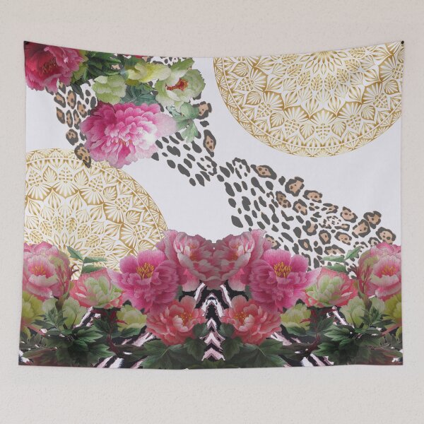 Item preview, flowers watercolors animal print mandala designed and sold by victoriaarend.