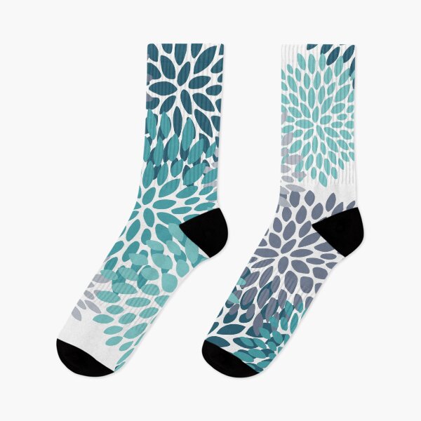 Item preview, Floral Pattern, Teal, Turquoise, Gray designed and sold by meggydesigns.