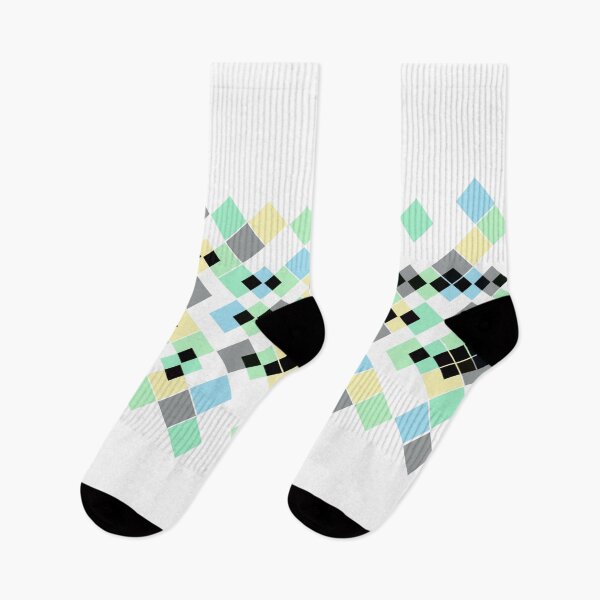 Item preview, Abstract geometric pattern. Small colored squares in dark blue. designed and sold by marinaklykva.
