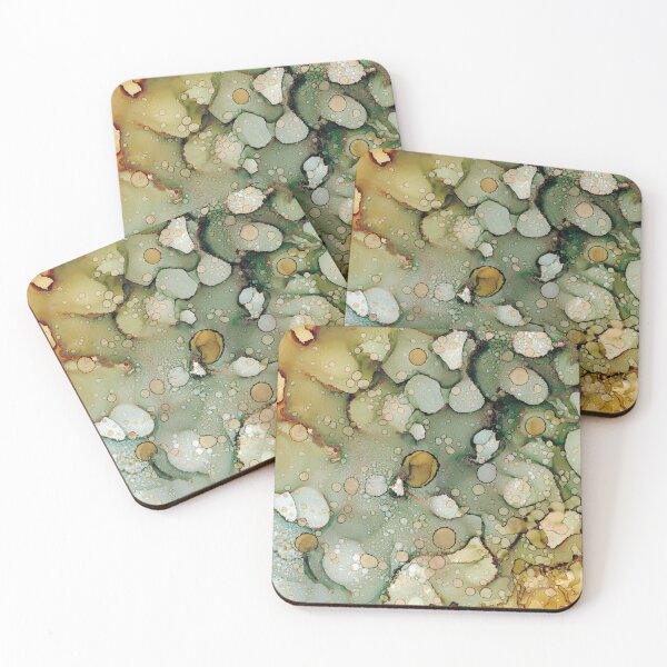 Item preview, Olive You:Original Abstract Alcohol Ink Painting designed and sold by herzart.