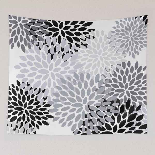 Item preview, Floral Pattern, Black, White and Gray designed and sold by meggydesigns.