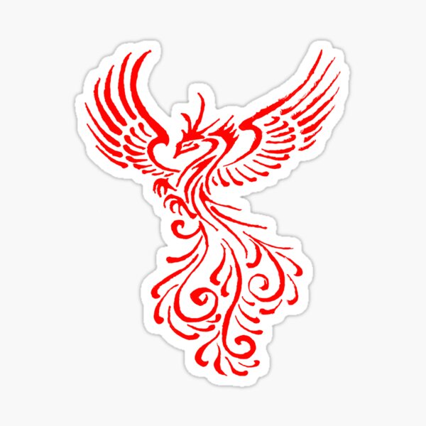 Rising From The Ashes Red Phoenix Tattoo Stencil Sticker By Taiche Redbubble