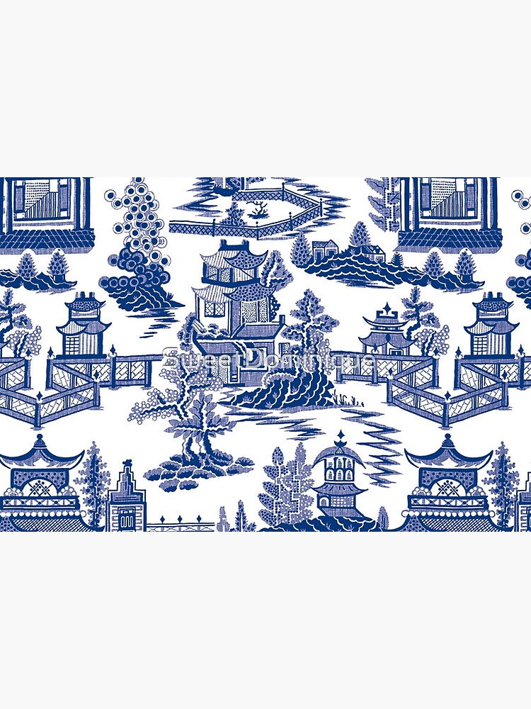 Blue Willow Ancient Ming China - Blue And White Chinoiserie by SweetDominique