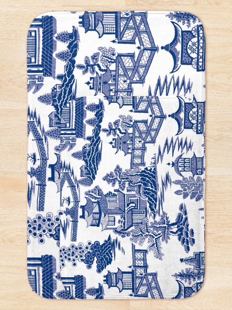 Alternate view of Blue Willow Ancient Ming China - Blue And White Chinoiserie Bath Mat
