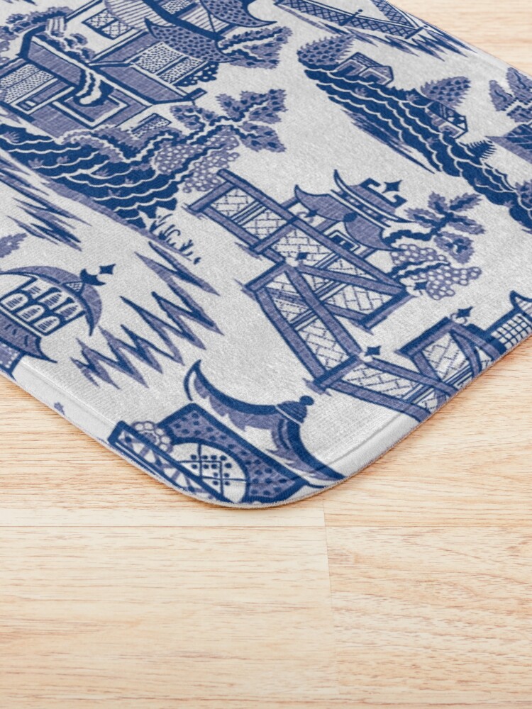 Alternate view of Blue Willow Ancient Ming China - Blue And White Chinoiserie Bath Mat