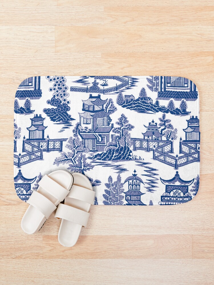 Alternate view of Blue Willow Ancient Ming China - Blue And White Chinoiserie Bath Mat