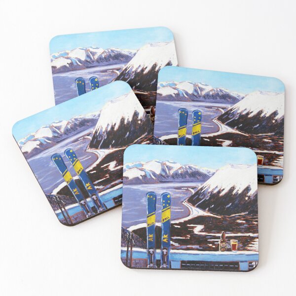 Item preview, Alaska Skiing Shirt, Downhill Skis, Gift for Skier, Girdwood, Mt. Alyeska, Gift for Alaskan, Skiing Art, Skis Art designed and sold by Scott Clendaniel.