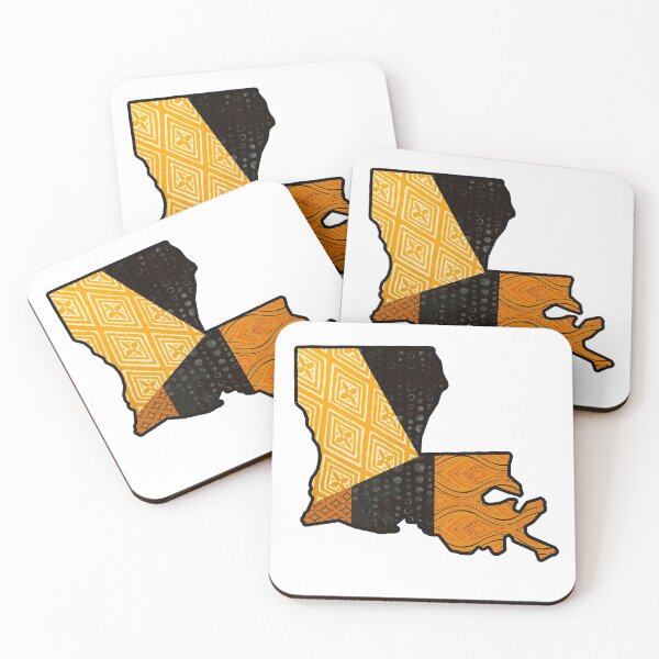 Item preview, Black and Gold Vintage Louisiana State Map designed and sold by artbyomega.