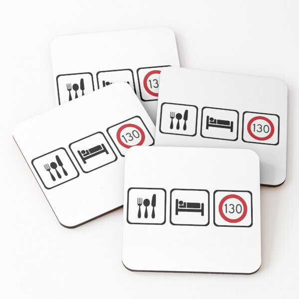 Item preview, Eat Sleep 130 km/h Repeat Poster – German Speed Limit Art designed and sold by Road To Track.