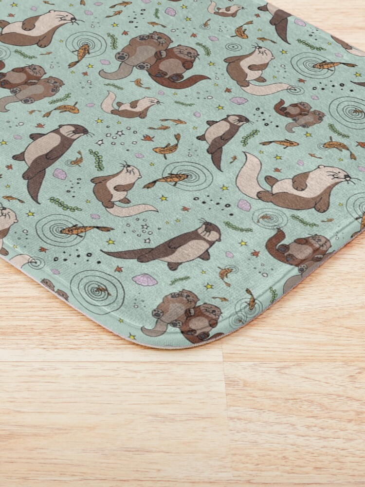 Alternate view of Otters in Blue Bath Mat