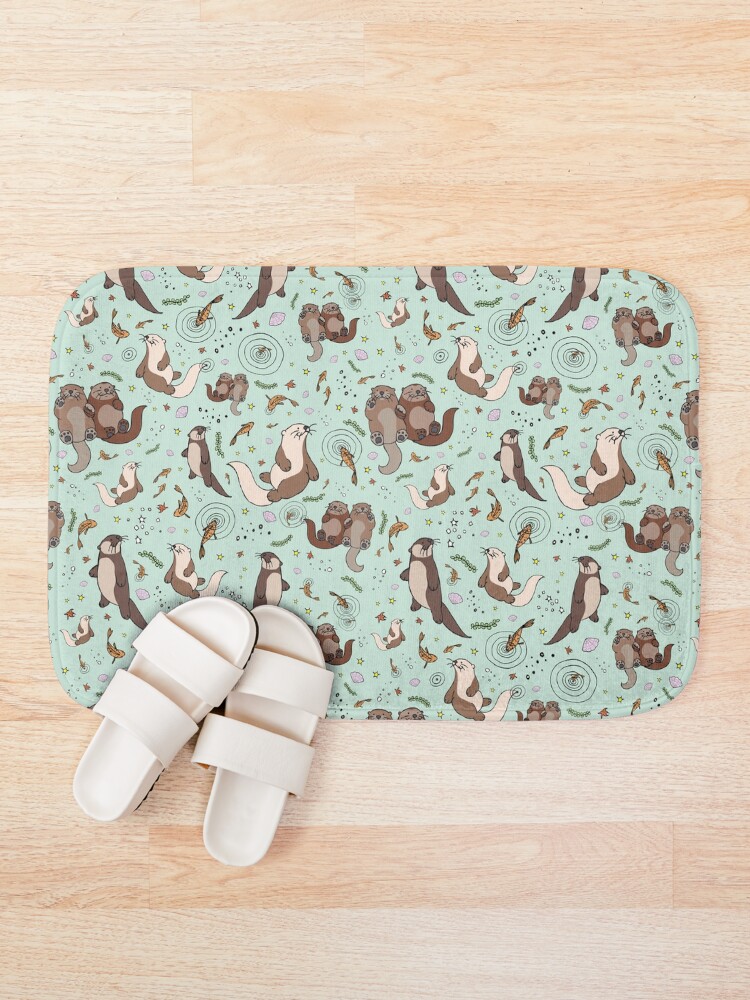 Alternate view of Otters in Blue Bath Mat