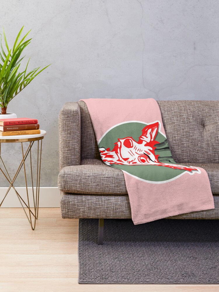 Thumbnail 2 of 6, Throw Blanket, BEASTARS Louis Sticker Red Simple designed and sold by Fuzznet.