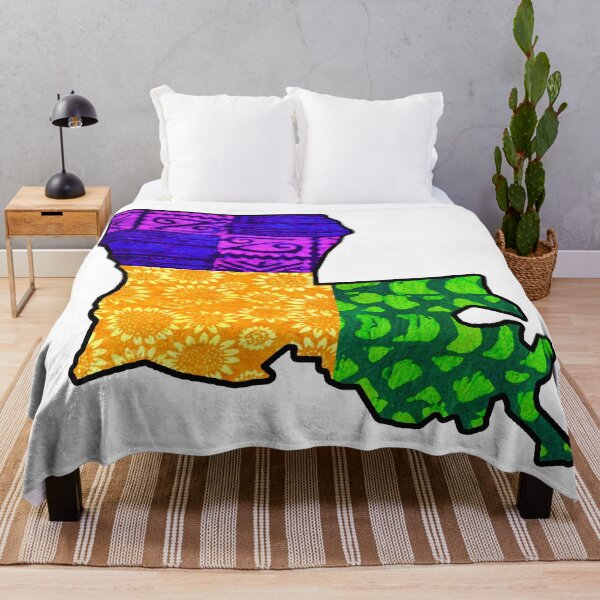 Item preview, Mardi Gras Vintage Louisiana State Map designed and sold by artbyomega.