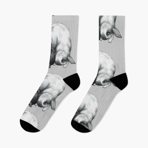 Item preview, black and white bunnies designed and sold by Lavinia Knight.
