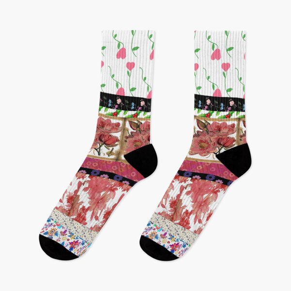Item preview, Floral Stripes designed and sold by SOCKSbySBD.