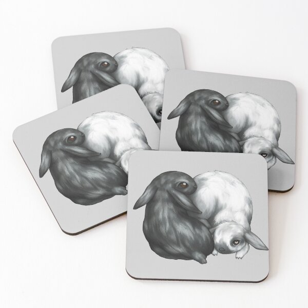 Item preview, black and white bunnies designed and sold by Lavinia Knight.