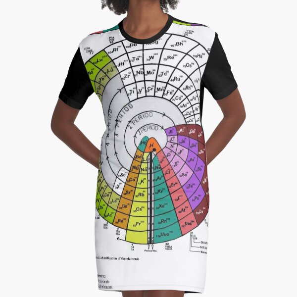 Advanced #Spiral #Periodic #Classification of the #Elements. Chemistry Science Graphic T-Shirt Dress