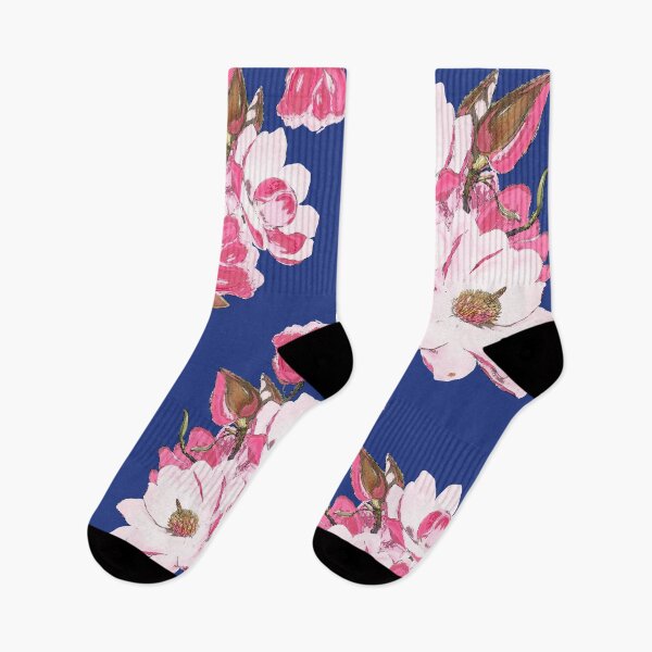 Item preview, Pink Magnolias Flowers Floral designed and sold by SOCKSbySBD.