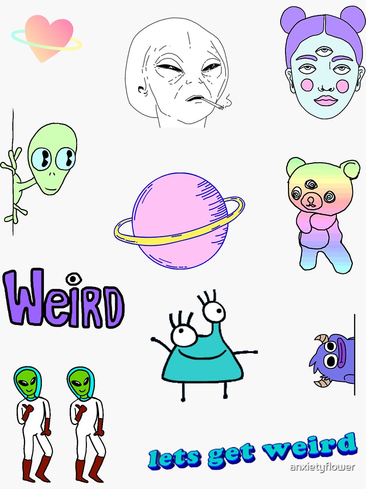  let s get weird  aesthetic  sticker  sheet Sticker  by 