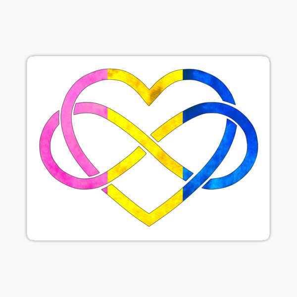 Polyamory Heart - Pansexual Pride Sticker