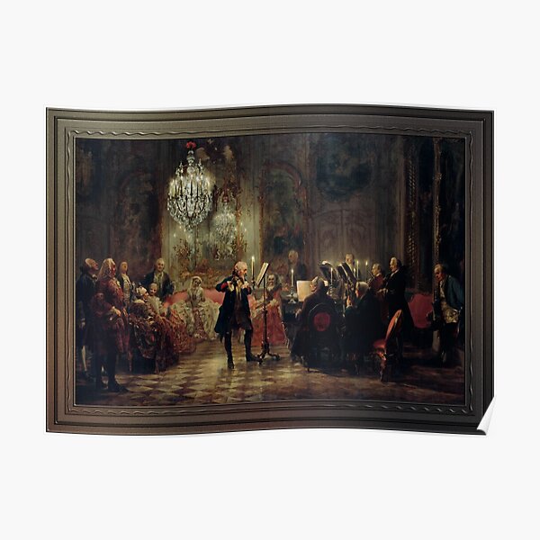 Flute Concert of Frederick the Great in Sanssouci by Adolph von Menzel Poster