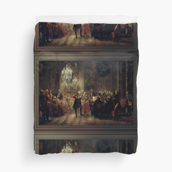 Flute Concert of Frederick the Great in Sanssouci by Adolph von Menzel Duvet Cover