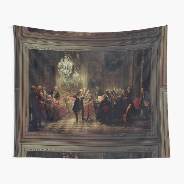 Flute Concert of Frederick the Great in Sanssouci by Adolph von Menzel Tapestry
