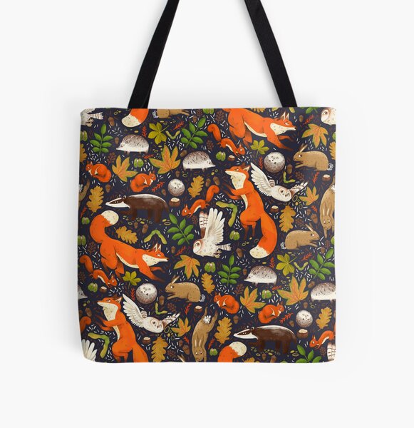 UK Woodland pattern All Over Print Tote Bag