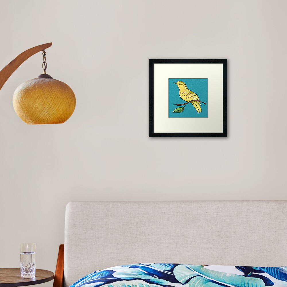 Yellow Bird Yellow Warbler Songbird 9 of 9 Framed Art Print