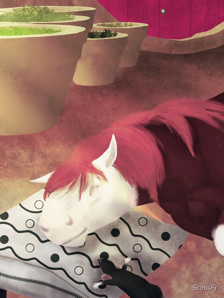 Aperçu 5 sur 5. Coque iPhone avec l'œuvre L'heure de la sieste [Cheval][Rat] créée et vendue par ScotisFr.